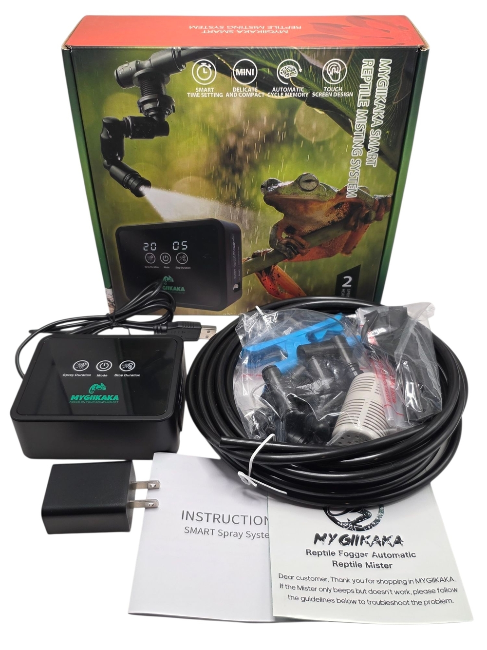 MYGIIKAKA Reptile Fogger Automatic Mister Touch Version, Black, New Opened Box